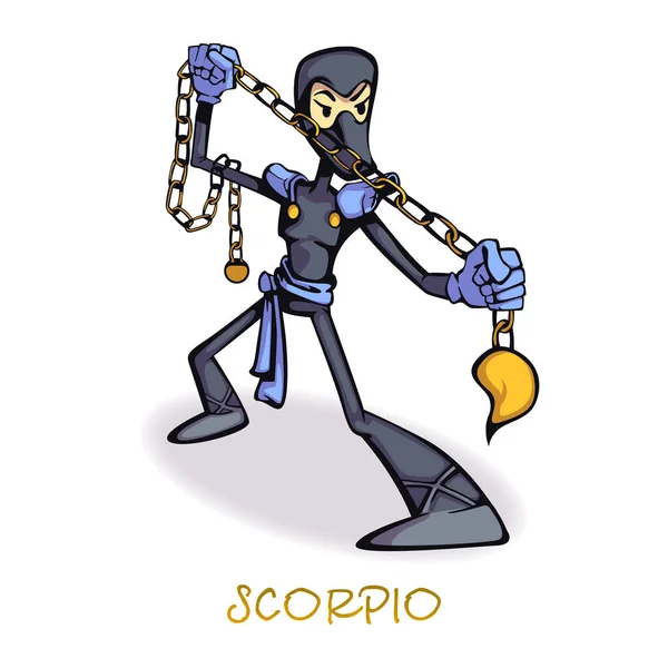 전갈좌 황도대 Scorpio Zodiac 삽화이다 점성술의 애니메이션 디자인을 템플릿을 준비가 — 스톡 벡터