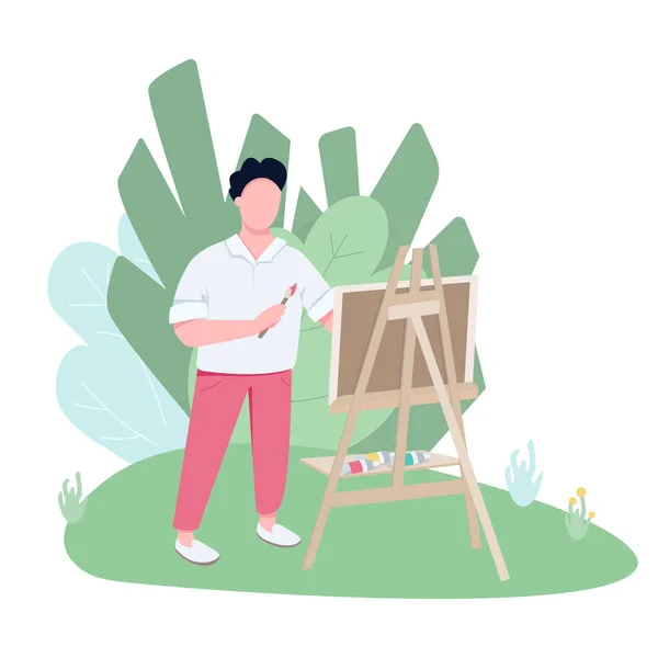 Плейер Работает Парке Плоским Цветовым Вектором Безликого Персонажа Вдохновлённая Картинка — стоковый вектор