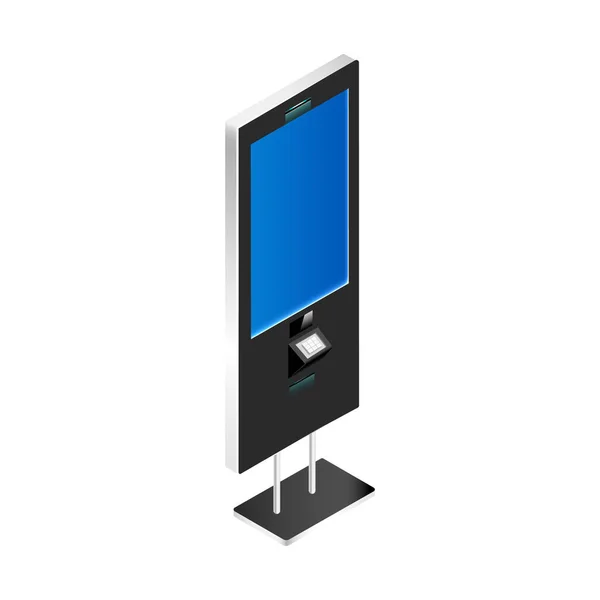 Vending Kiosk Blank Screen Realistic Vector Illustration Innovative Digital Counter — Stock Vector
