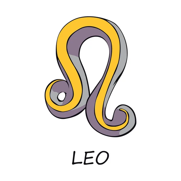 황도대 Leo Zodiac 삽화이다 사자의 신화적 천상의 점성학적 예측의 점성술 — 스톡 벡터