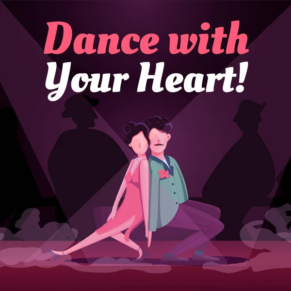Аргентинські Соціальні Медіа Розмішують Танцюй Своїм Серцем Дизайн Веб Прапора — стоковий вектор