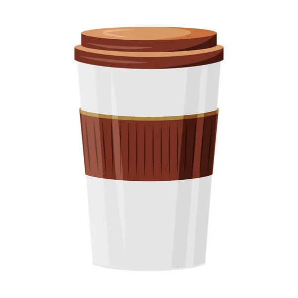 飲み物の漫画のベクトルのイラストを取る コーヒーは平らな色のオブジェクトに移動します お茶を飲んで コーヒーハウス注文配達 カプチーノ アメリカ人 白い背景に隔離された使い捨てカップ — ストックベクタ
