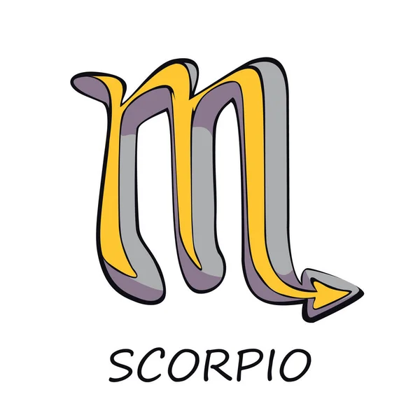 Escorpio Signo Del Zodiaco Ilustración Plana Vector Dibujos Animados Escorpión — Archivo Imágenes Vectoriales