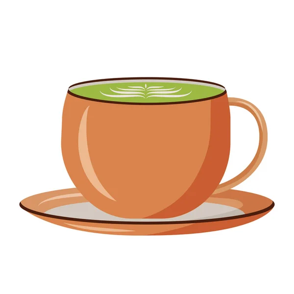 Broken cup cartoon vector illustration. Cracked teacup, shattered