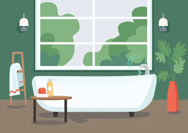 Smart Bathtub Flat Vector Illustration Интернет Вещей Технологии Повседневной Жизни — стоковый вектор