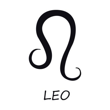 Leo Zodiac siyah vektör illüstrasyonunu imzaladı. Göksel aslan esrarengiz siluet sembolü. Astrolojik takımyıldız. Aylık burç tahmini takvim elementi. İzole edilmiş kabartma simgesi
