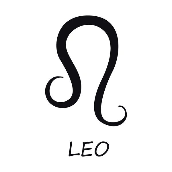 Leo Zodiac Sign Black Vector Illustration Celestial Lion Esoteric Silhouette — Stock Vector