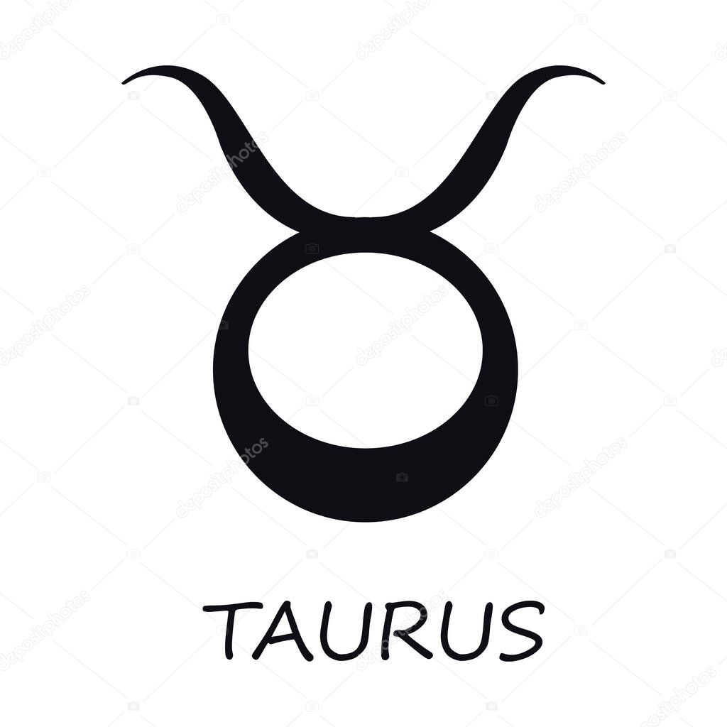 Taurus zodiac sign black vector illustration. Celestial bull esoteric earth silhouette symbol. Astrological constellation. Horoscope month prediction chart element. Isolated glyph icon