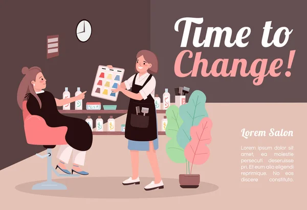 Est Temps Changer Modèle Vecteur Plat Bannière Brochure Conception Concept — Image vectorielle