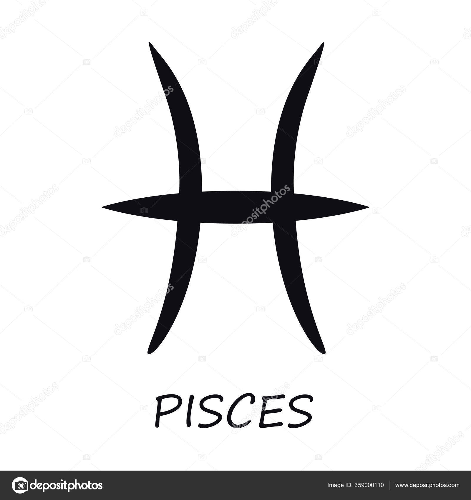 Peixes Signo Zodíaco Ilustração Vetorial Preta Símbolo Água Silhueta Peixe  Vetor de ©IMG visuals characters 359000110, image size:1600x1700