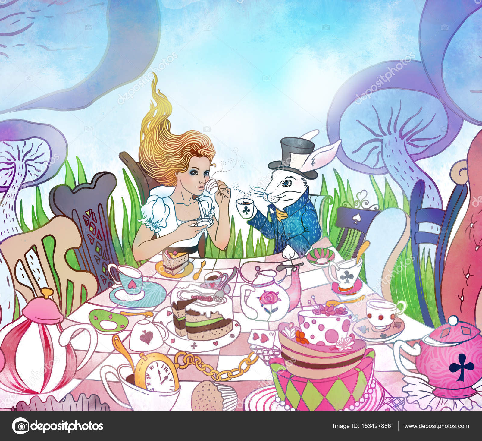 ᐈ Alice In Wonderland Tea Party Stock Images Royalty Free Mad Tea Party Pictures Download On Depositphotos