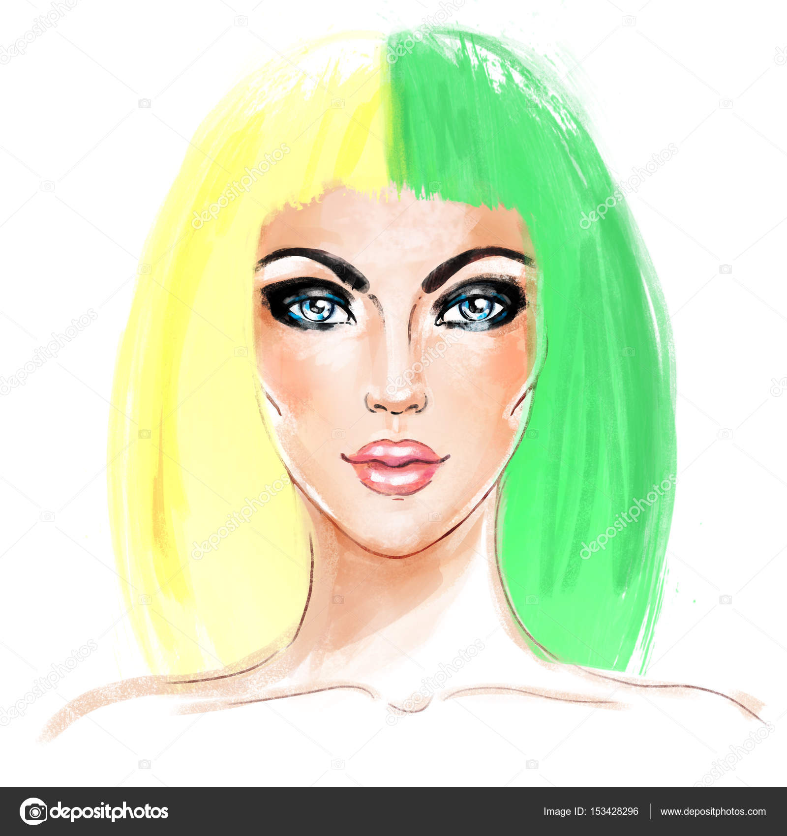 Split Dyed Hair Trend Woman Face Half Dyed Hair Style Trend Stock Photo Image By C Vgorbash Split Dyed Hair Trend Woman Face Half Dyed Hair Style Trend Stock Photo Image By C Vgorbash