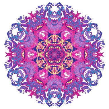 Vintage Barok Mandala. Güzel yuvarlak desen. Elle çizilmiş abs