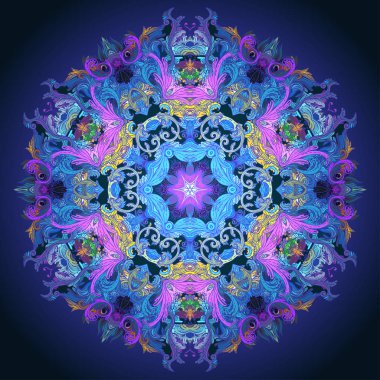 Vintage Barok Mandala. Güzel yuvarlak desen. Elle çizilmiş abs