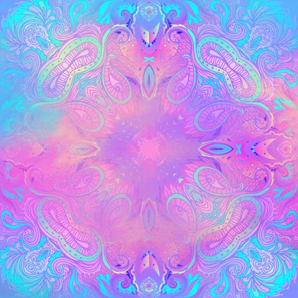 Kaleidoscopic Mandala inspired pattern. Beautiful vintage illust — Stock Photo, Image