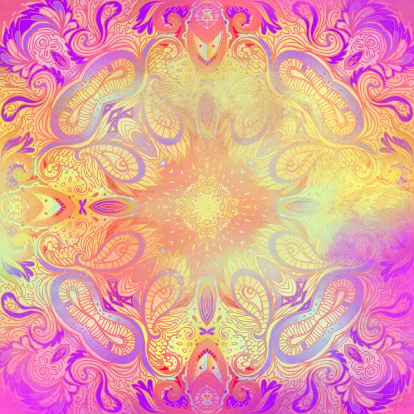 Kaleidoskopický Mandala inspiroval vzorem. Krásné vintage ilustr — Stock fotografie