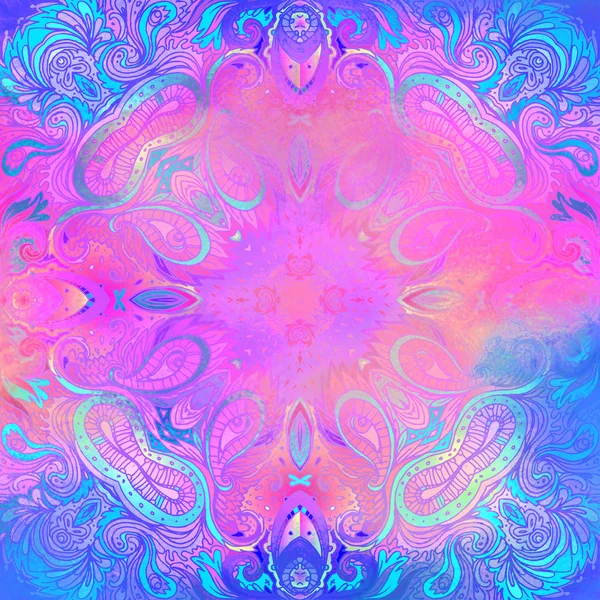 Kaleidoskopický Mandala inspiroval vzorem. Krásné vintage ilustr — Stock fotografie