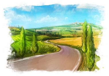 Tuscany: Kırsal peyzaj alanları ve tepeler. 