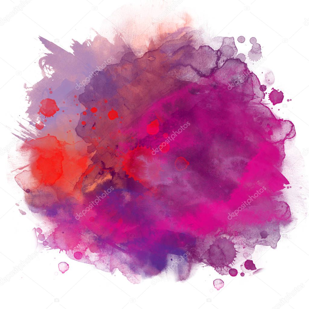 Abstract artistic beautiful colorful bright watercolor spot hand