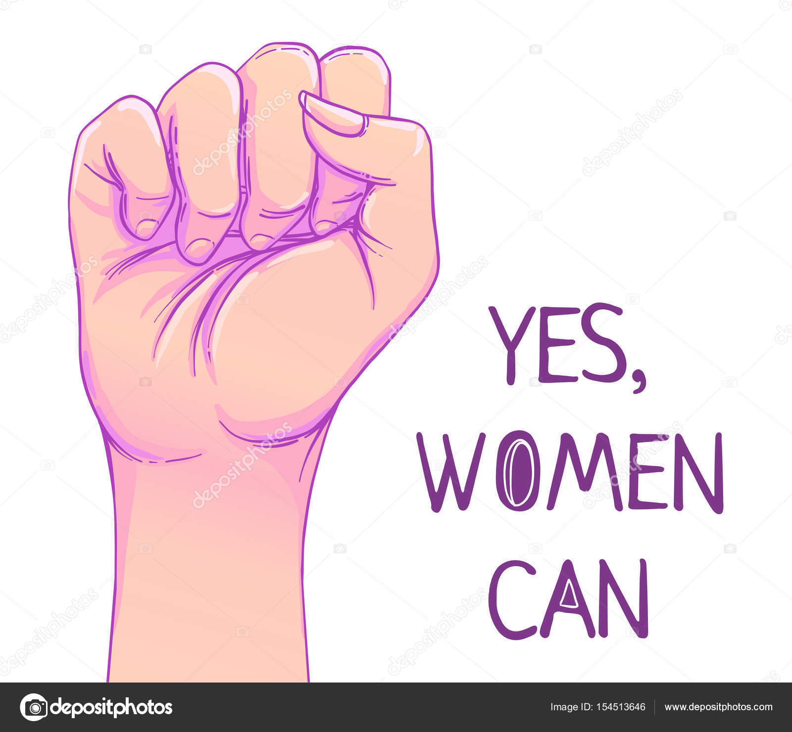 Yes women can symbol female power woman rights Vector Image