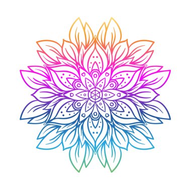 Vektör süs mandala etnik sanat ilham, Hint desenli 