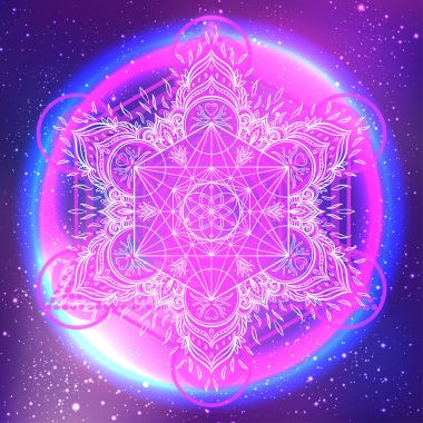 Dekoratif mandala yuvarlak desen kutsal geometri öğe ile beni