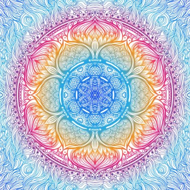 Vektör süs mandala etnik sanat ilham, Hint desenli 