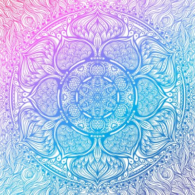 Vektör süs mandala etnik sanat ilham, Hint desenli 