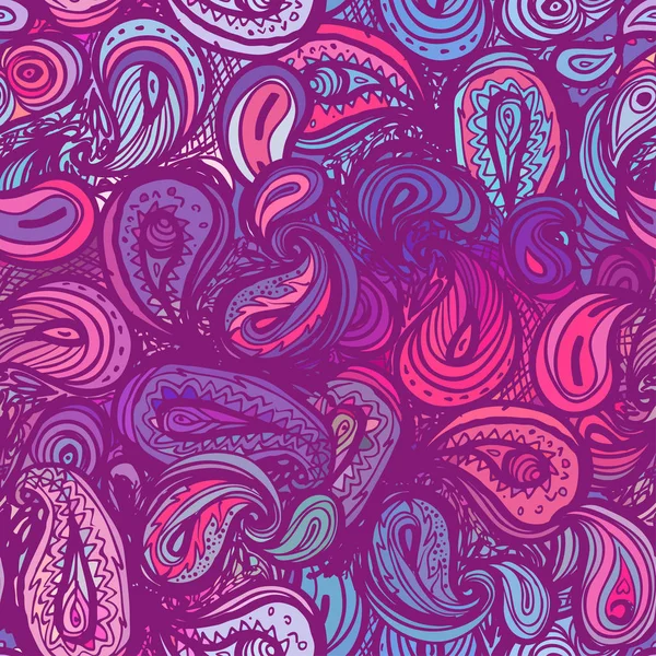 Hermoso patrón de paisley floral ornamentado sin costuras. Fondos de pantalla abst — Vector de stock