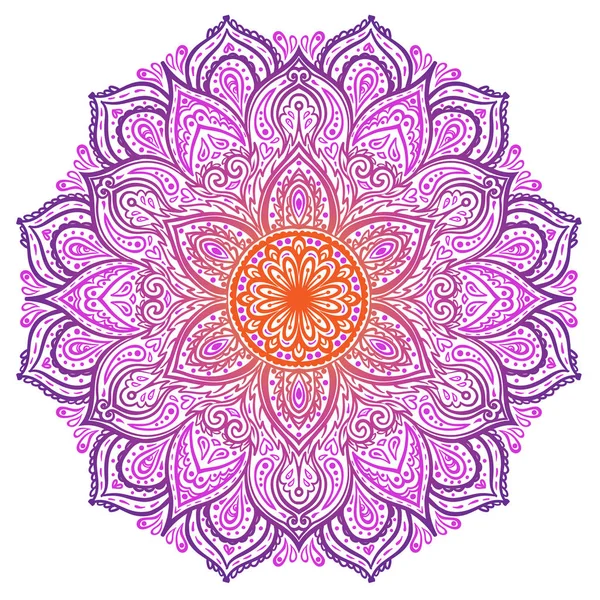 Mandala ornamental vectorial inspirado en el arte étnico, modelado indio — Vector de stock