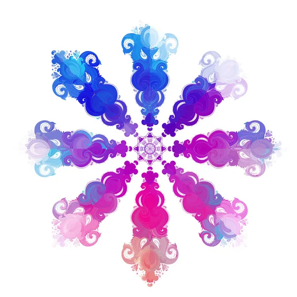 Mandala ornamental vectorial inspirado en el arte étnico, modelado indio — Vector de stock