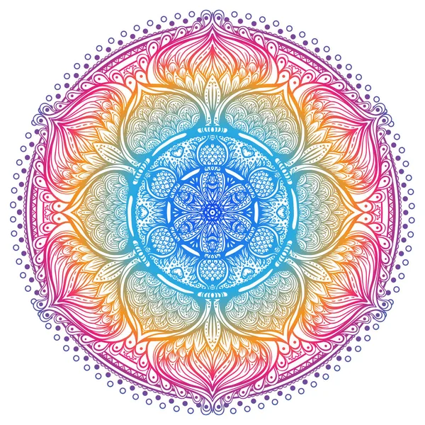 Mandala ornamentale vettoriale ispirato arte etnica, fantasia indiana — Vettoriale Stock