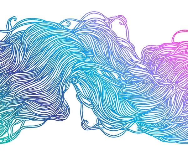 Vektorrosa abstraktes handgezeichnetes Muster mit Wellen und Wolken. s — Stockvektor