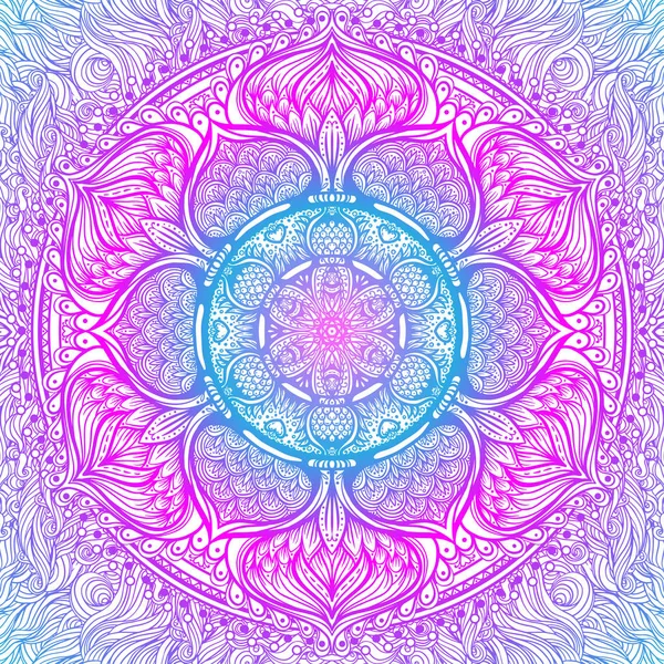 Vector sier mandala etnische kunst geïnspireerd, Indische patroon — Stockvector