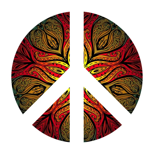 Symbole Hippie Paix sur fond décoratif décoratif. Liberté , — Image vectorielle