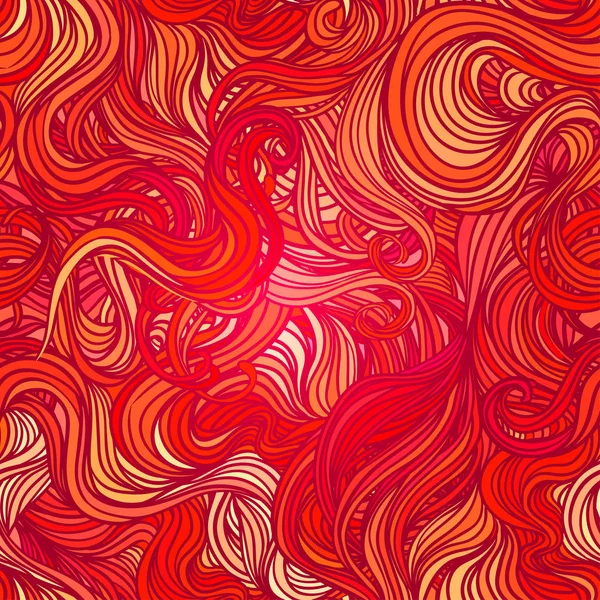 Vector rosa patrón abstracto dibujado a mano con olas y nubes. S — Vector de stock