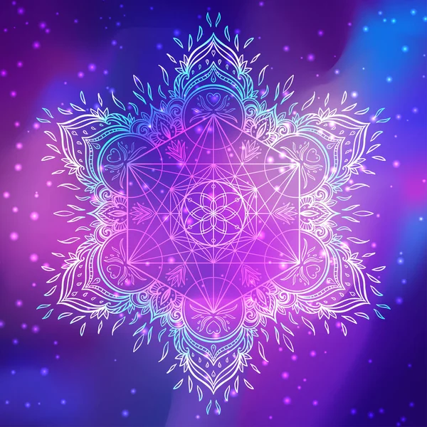 Dekoratif mandala yuvarlak desen kutsal geometri öğe ile beni