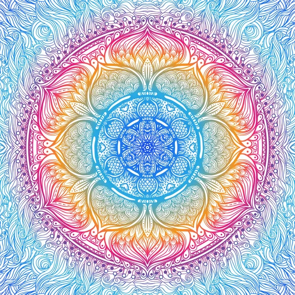 Mandala décoratif vectoriel inspiré de l'art ethnique, à motifs indiens — Image vectorielle
