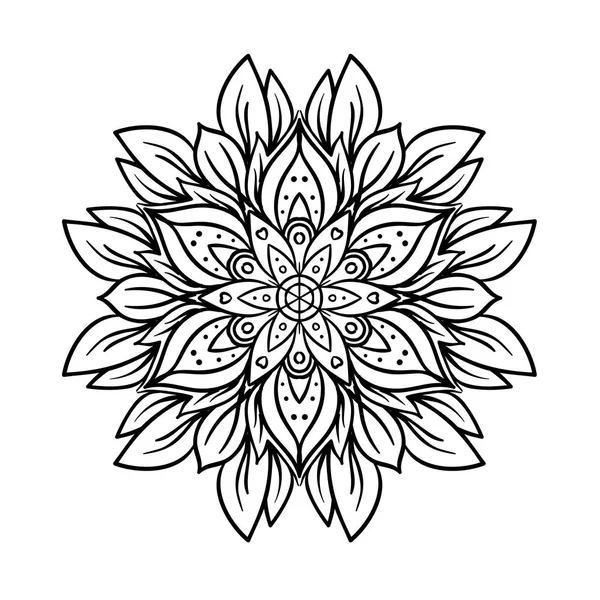 Mandala ornamental vectorial inspirado en el arte étnico, modelado indio — Vector de stock