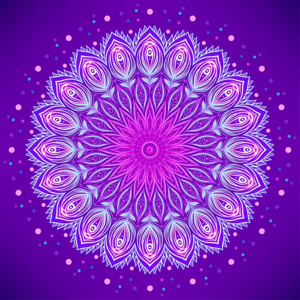 Mandala ornamental vectorial inspirado en el arte étnico, modelado indio — Vector de stock