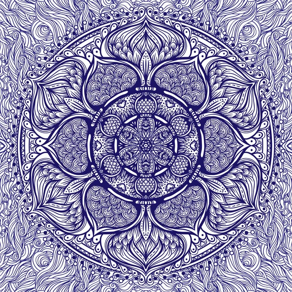 Mandala ornamental vectorial inspirado en el arte étnico, modelado indio — Archivo Imágenes Vectoriales