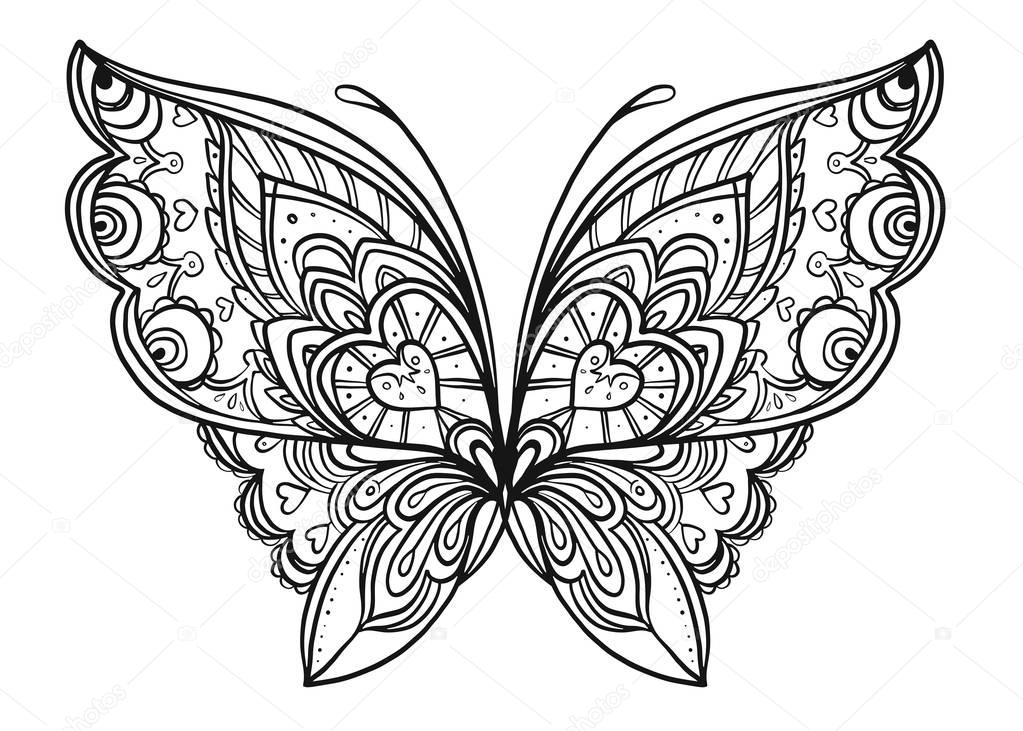 Malvorlage schmetterling zentangle Idea