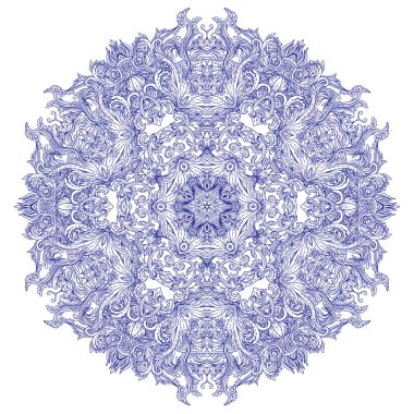 Vintage Barok Mandala. Güzel vektör yuvarlak desen. El dr