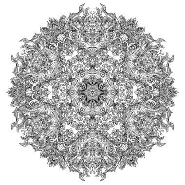 Vintage Barok Mandala. Güzel vektör yuvarlak desen. El dr