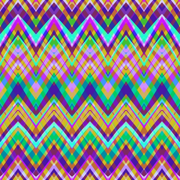 Modèle ethnique en zigzag dans des couleurs rétro, vect sans couture de style aztèque — Image vectorielle
