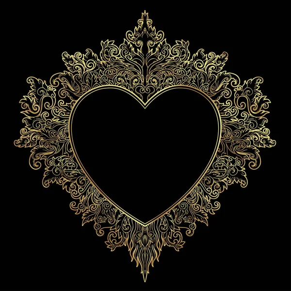 Corazón de estilo balinés ornamental. Vector día de San Valentín adornado — Archivo Imágenes Vectoriales