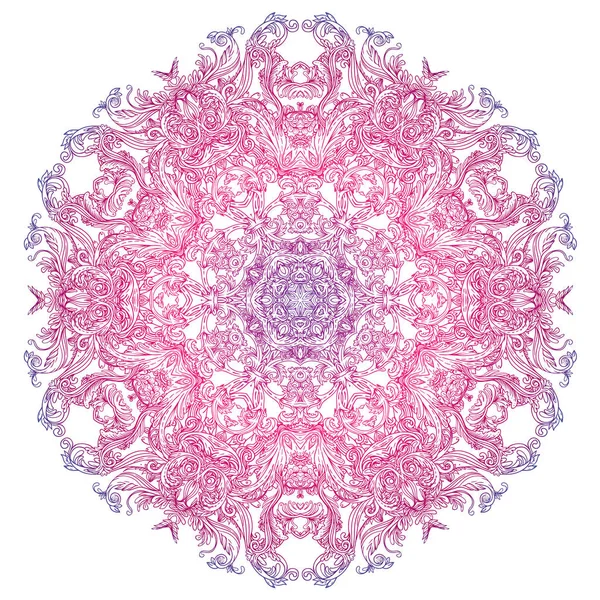 Mandala barroca vintage. Hermoso patrón redondo vector. Mano dr — Vector de stock