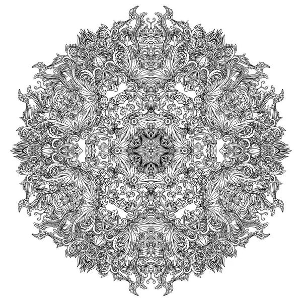 Mandala barroca vintage. Hermoso patrón redondo vector. Mano dr — Archivo Imágenes Vectoriales