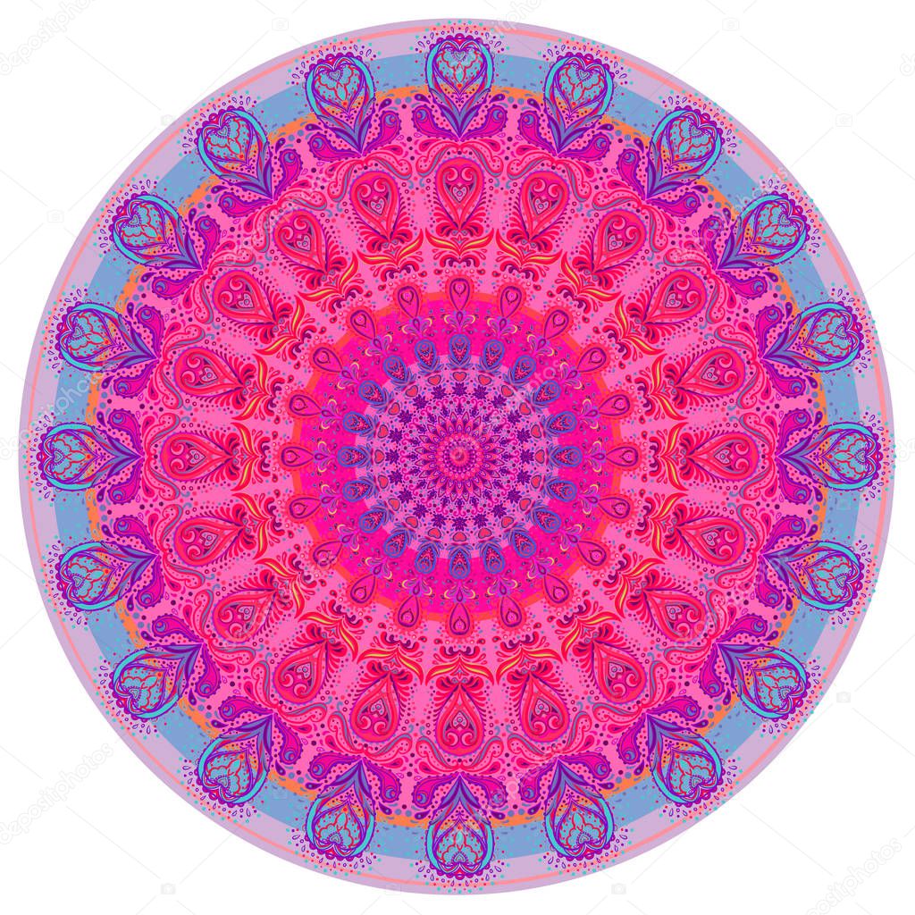 Mandala. Beautiful vintage round pattern. Hand drawn abstract ba