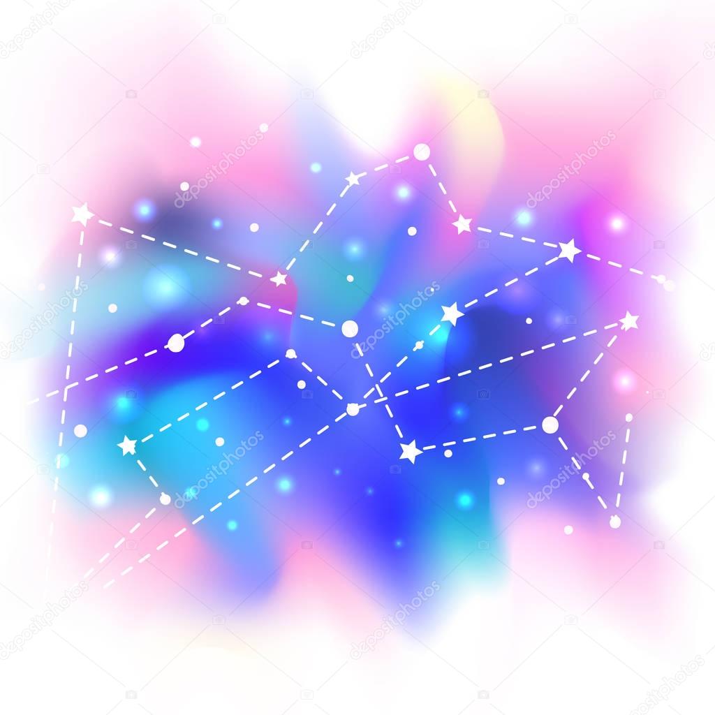 Beautiful mystic galaxy. Vector cosmic background. Outer Space. 